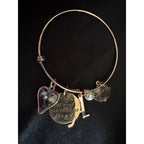 Rose Gold Charm Bangle Bracelet “A” Initial She Believed She Could Quote B048