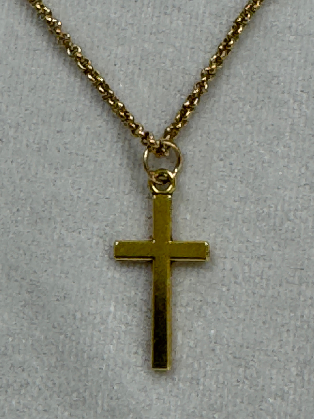 Gold Tone Cross Necklace Faith Pendant 18-20 Inch Chain N295