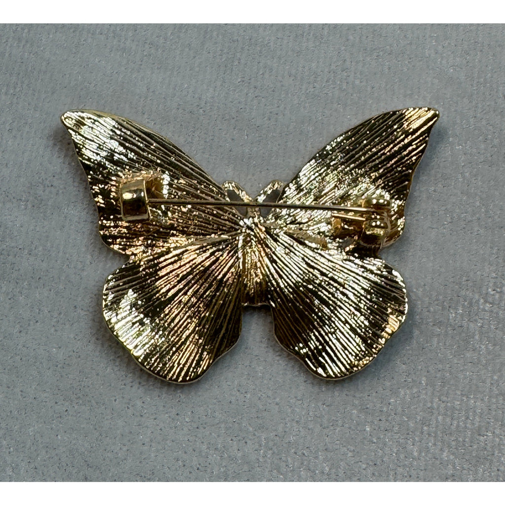 Americana Butterfly Pin Red White Blue Enamel Brooch USA Patriotic 2" CP159