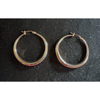 New Rose Gold Plated Sterling Silver 925 1.25 Inch Hoop Earrings  E79