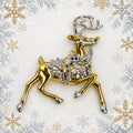 Reindeer Christmas Brooch Gold Silver Tone Holly Elegant Holiday Deer Pin CP179