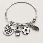 Soccer Charm Bracelet She Believed She Could Silver Tone Sports Gift B158