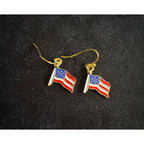 Americana USA Flag Dangle Earrings Patriotic Red White Blue E213