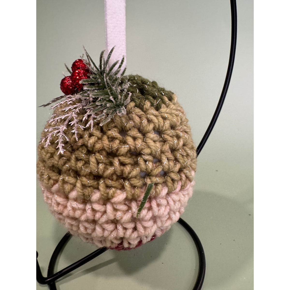 Handmade Crocheted Christmas Ornament Ball Bauble Tree Decoration   CO16