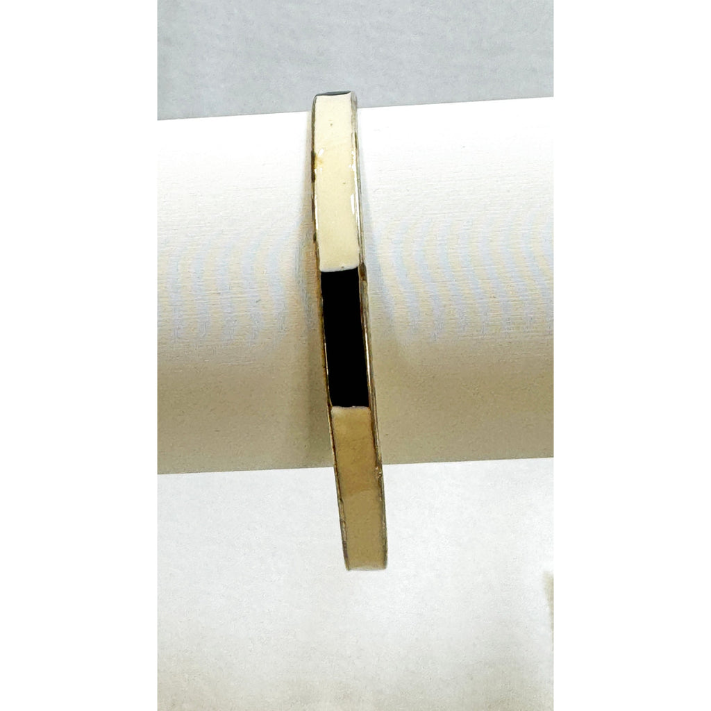 Vintage Black and White Bangle Bracelet 2.5" Diameter 1/4" Wide Classic B089