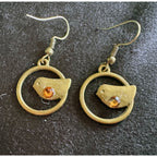 New Antiqued Bronze Bird Dangle Earrings E191