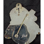 Vintage BEST Christmas Snowman Brooch Gold Silver Tone 2x3" Holiday Pin  CP129
