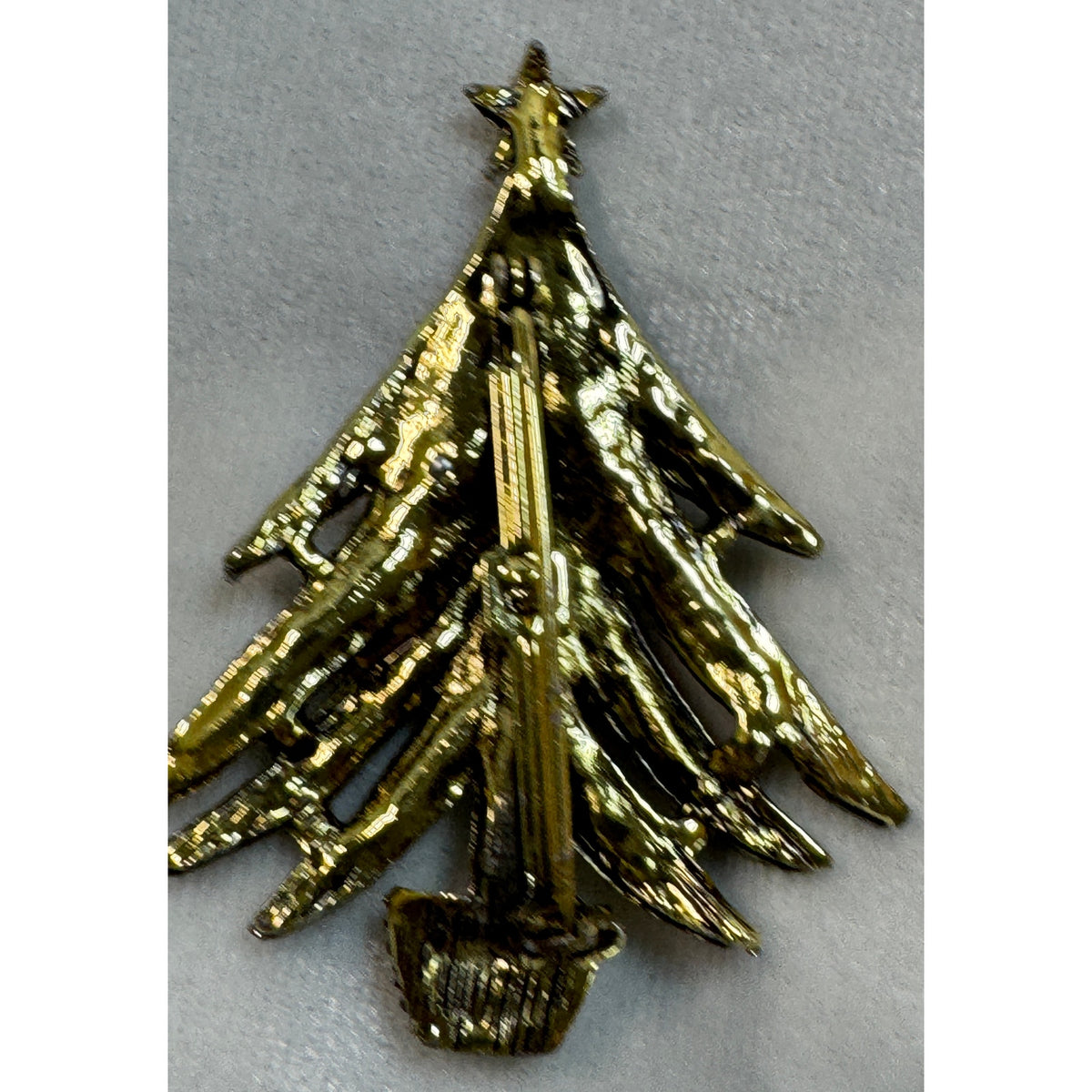 Vintage Christmas Tree Brooch Pin Rhinestones Pearls Holiday Jewelry 2.5" CP179