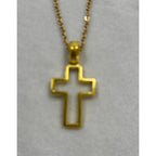 Gold Tone Cross Necklace Christian Faith Pendant 18-20 Inch Chain N289