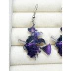 New Halloween Purple Witch Acrylic Dangle Earrings Spooky Costume Jewelry E480