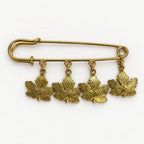 Colorful Maple Leaf Safety Pin Brooch Gold Tone Fall Autumn Charm Jewelry CP176