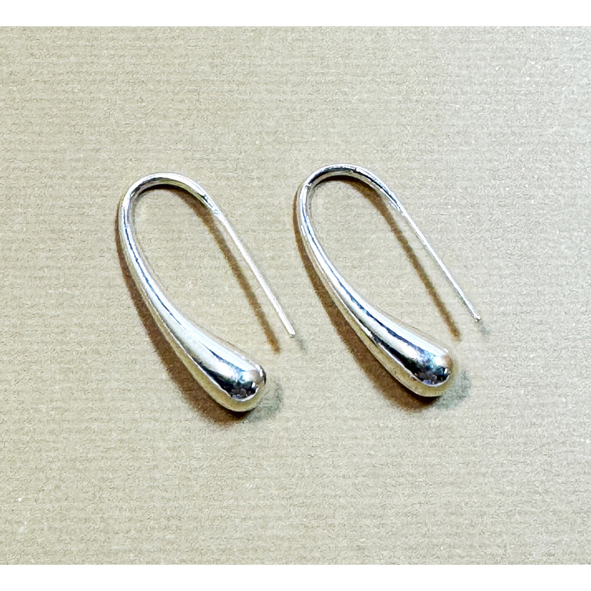 925 Silver Plated Teardrop Threader Earrings Minimalist Dangle Earrings E306