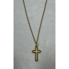 Gold Tone Cross Necklace Christian Faith Pendant 18-20 Inch Chain N283