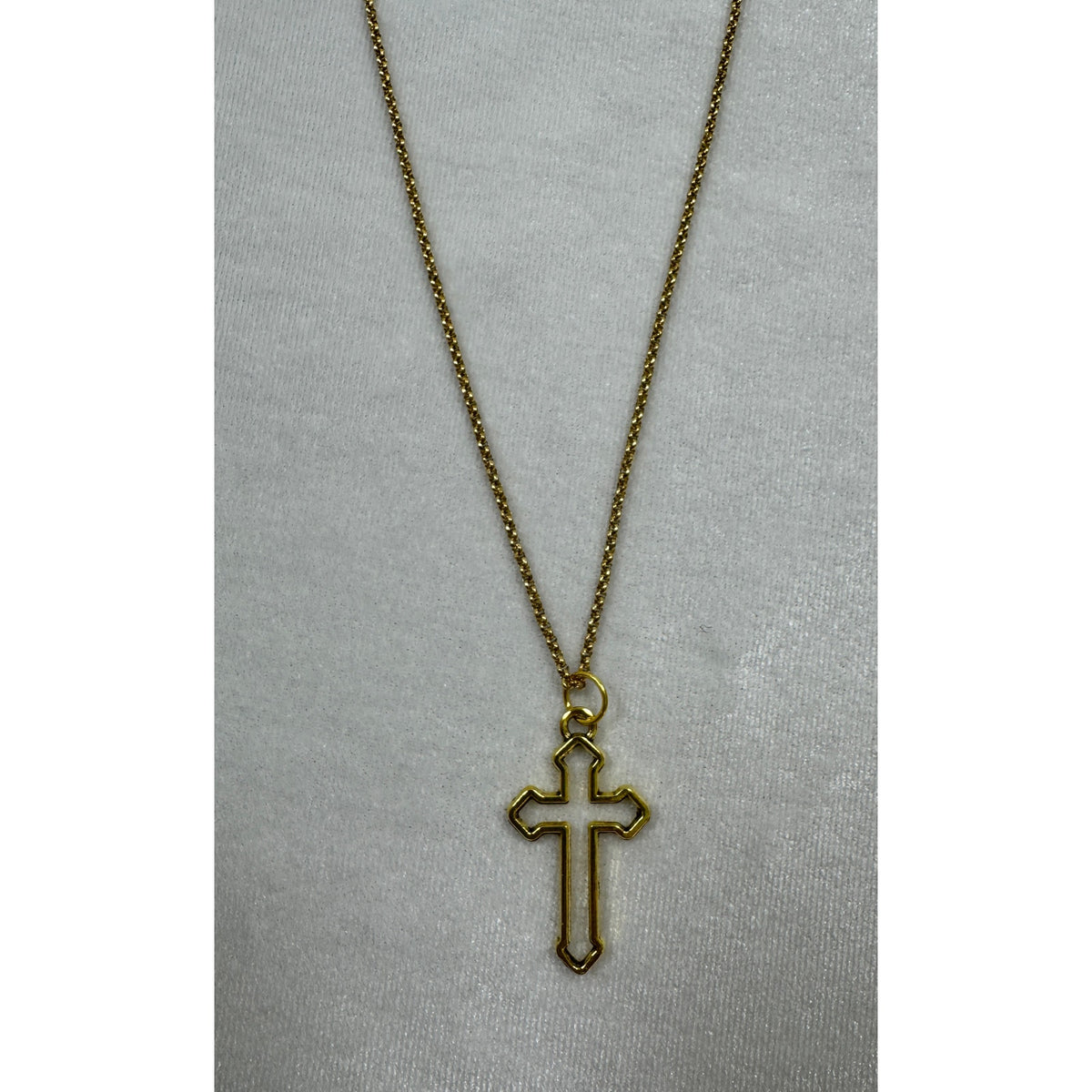 Gold Tone Cross Necklace Christian Faith Pendant 18-20 Inch Chain N283
