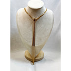 Gold Multi Chain Tassel Necklace 18-20" Adjustable Statement Fringe Lariat N357