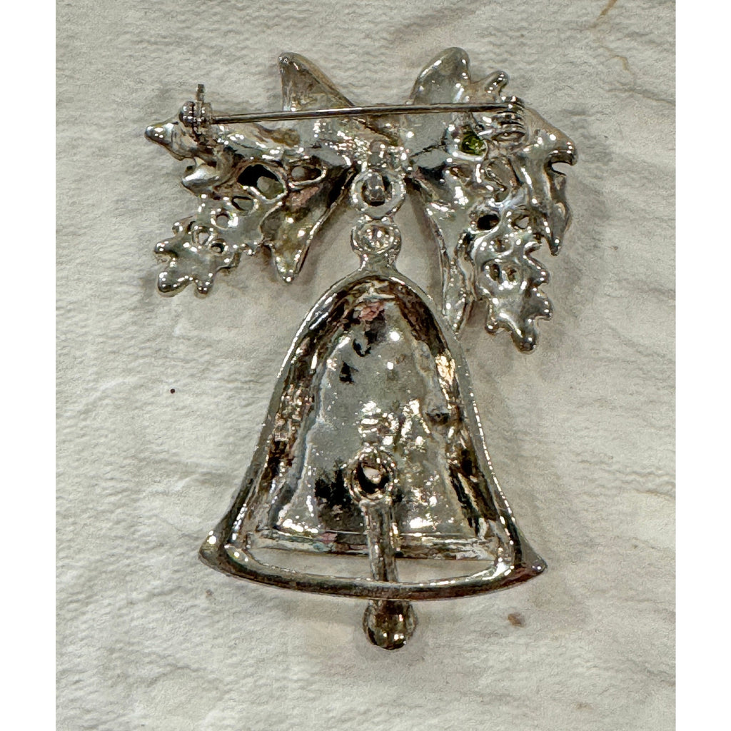 Vintage Silver Christmas Bell Brooch – Articulated Bell & Clacker  CP04