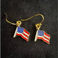 Americana USA Flag Dangle Earrings Patriotic Red White Blue E213