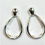 925 Sterling Silver Teardrop Dangle Earrings Open Drop Post Earrings 1" E290