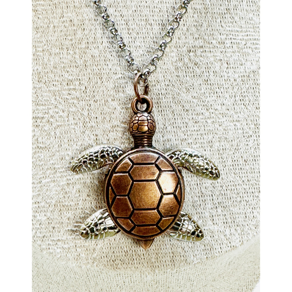 New Sea Turtle Necklace 24" Chain Ocean Turtle Pendant Beach Coastal N467