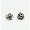 Silver Tone Rhinestone Rose Flower Post Earrings Sparkly Studs 1/2" E289