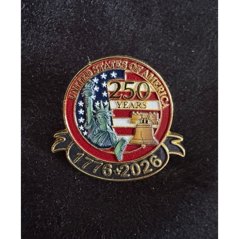 USA 250th Anniversary Lapel Pin Patriotic Americana Enamel Brooch 1.25” CP156
