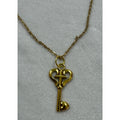 Gold Heart Key Necklace Cross Key Pendant 18-20 Inch Chain N285