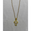 Gold Tone Cross Necklace Christian Faith Pendant 18-20 Inch Chain N289