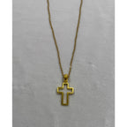 Gold Tone Cross Necklace Christian Faith Pendant 18-20 Inch Chain N289