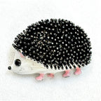 Cute Hedgehog Brooch Pin Black White Enamel Animal Jewelry  New 1.5" CP196