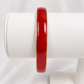 Red Enamel Bangle Bracelet Silver Tone 2.5 Inch Classic Retro Jewelry B175