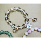 Set of 3 Stretch Beaded Charm Bracelets Butterfly Bee Pumpkin Green Pink B121