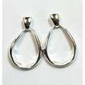 925 Sterling Silver Teardrop Dangle Earrings Open Drop Post Earrings 1" E290