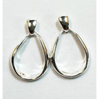 925 Sterling Silver Teardrop Dangle Earrings Open Drop Post Earrings 1" E290