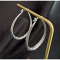 New Large 925 Silver Hoop Earrings with Saddleback Closure E171