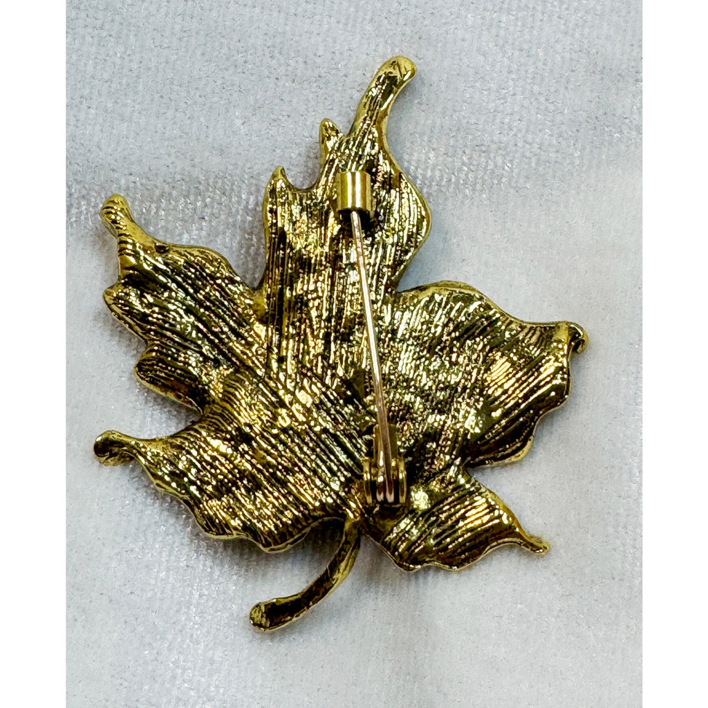 New Rhinestone Maple Leaf Brooch Pin Multicolor Crystal Fall Autumn CP189