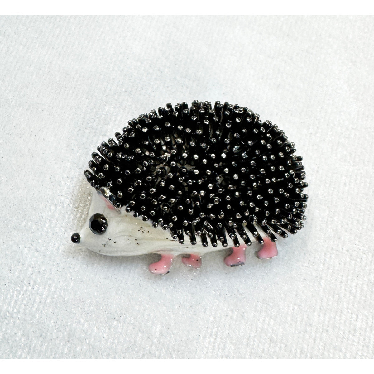 Cute Hedgehog Brooch Pin Black White Enamel Animal Jewelry  New 1.5" CP196