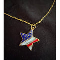 Americana Star Rhinestone Necklace Red White Blue Patriotic 22 inch N278