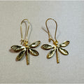 Gold Firefly Dangle Earrings Dragonfly Insect Drop Earrings 1.75"