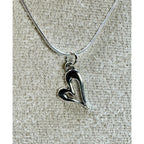 Silver Heart Pendant Necklace 18" Chain Love Romantic Gift Minimalist N464