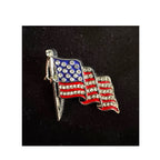 Patriotic American Flag Rhinestone Brooch Pin Red White Blue USA 1” CP158