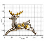 Vintage Hallmark HMK CDS Reindeer Brooch Silver Gold Tone Christmas Pin CP266