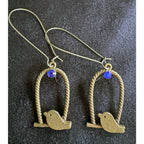 New Antiqued Bronze Bird Dangle Earrings E190