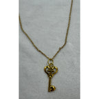 Gold Heart Key Necklace Cross Key Pendant 18-20 Inch Chain N285