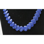 Vintage Blue Resin Layered Square Bead Necklace N67