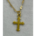 Gold Tone Cross Necklace 3/4 Inches Christian Faith Jewelry N292