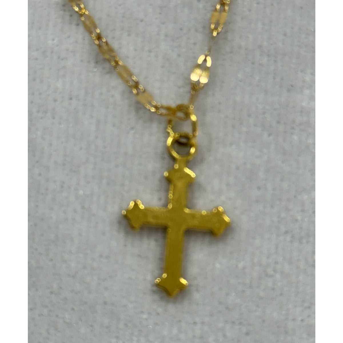 Gold Tone Cross Necklace 3/4 Inches Christian Faith Jewelry N292