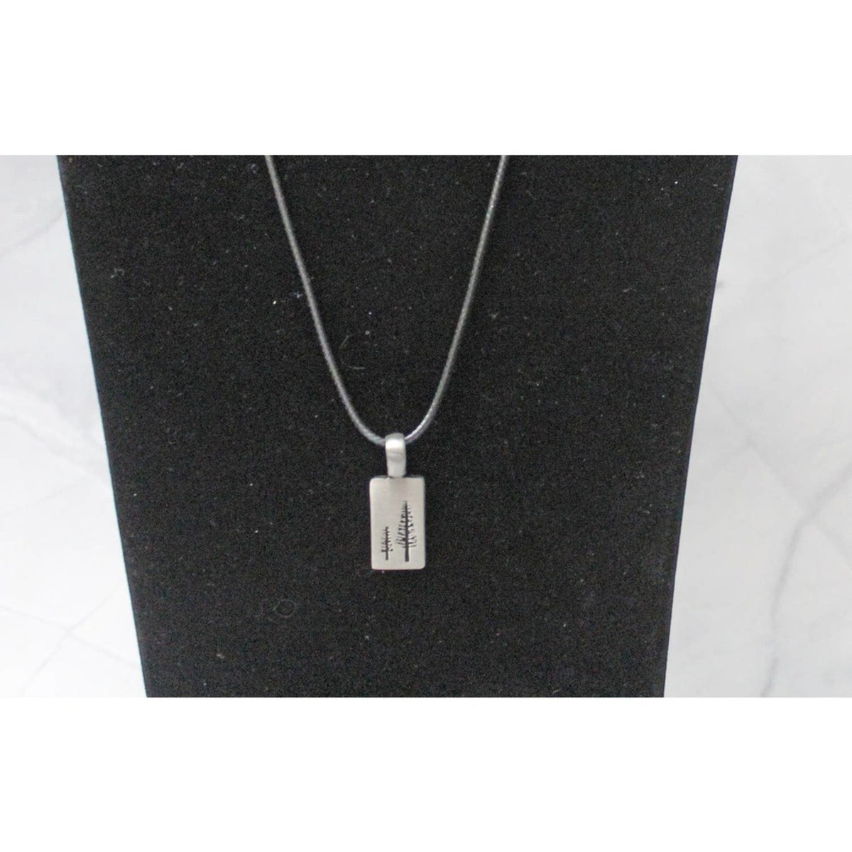 Silver Pendant with Two Pine Trees On A Black Cord N110