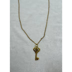 Gold Heart Key Necklace Cross Key Pendant 18-20 Inch Chain N285