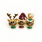 Whimsical Christmas Cat Brooch Pin Reindeer Santa Snowman Holiday Jewelry CP177
