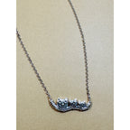 Silvertone Owl Family Necklace on Branch Bird Jewelry 1.25" Wide  N306